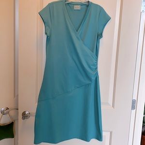 Athleta Wrap-style Stretch Dress in Jade Green